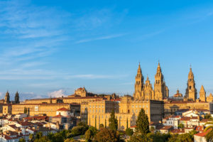 Vista panoramica de la Catedral de Santiago de Compostela